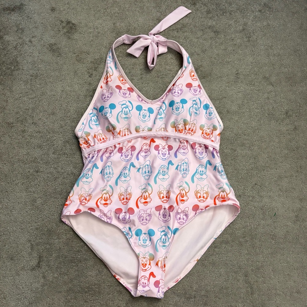 Disney Swimsuit Minnie Mickey Mouse Donald Goofy Tropical One Piece Tank